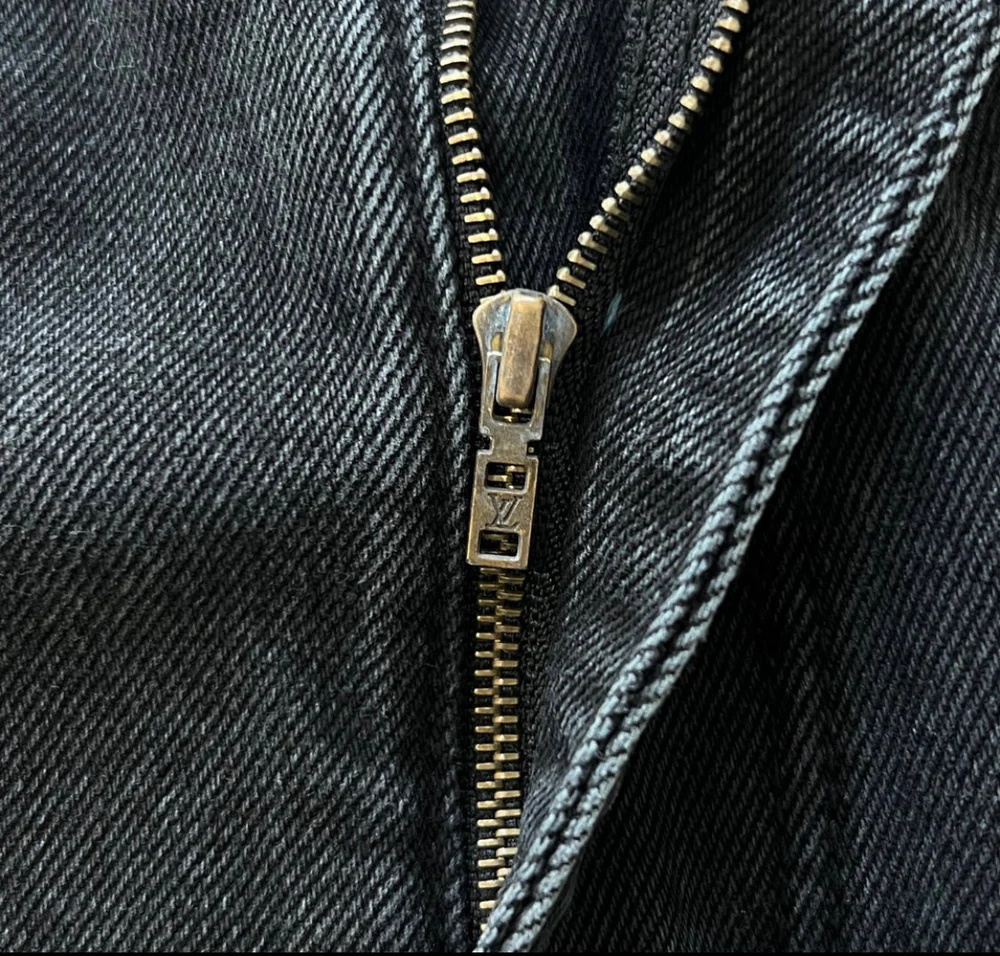 Louis Vuitton Monogram Detail Carpenter Denim Pants Black