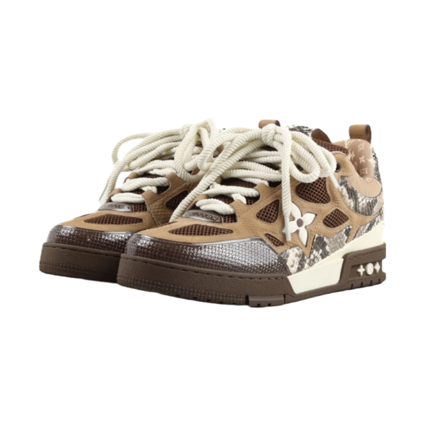 LOUIS VUITTON Skate Sneaker Brown Snakeskin
