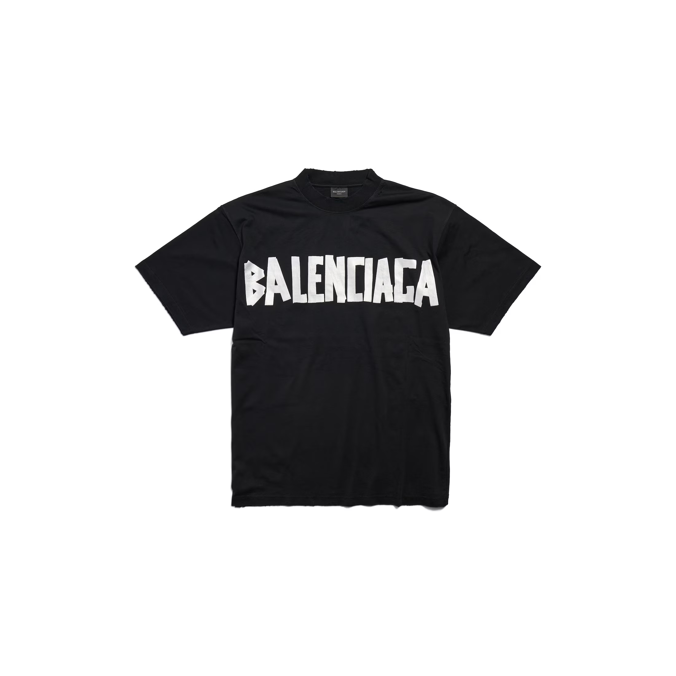 New Balenciaga Tape Type T-Shirt Medium Fit in black vintage jersey