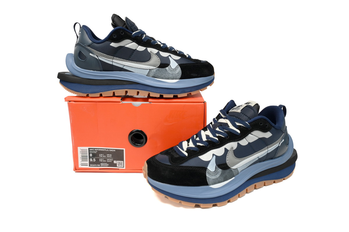 Sacai x Nike VaporWaffle Sesame and Black Blue Silver DD1875-700