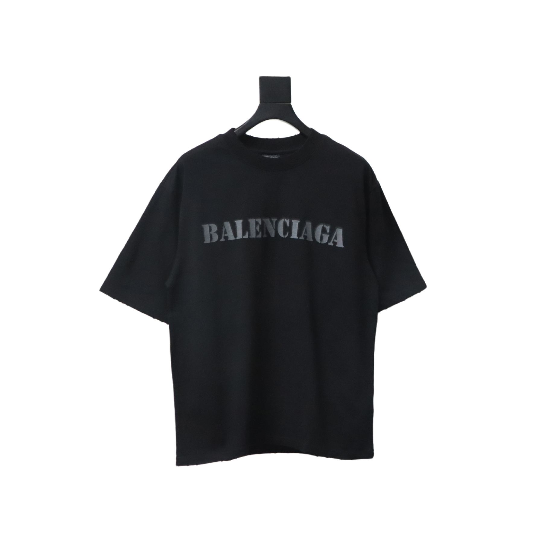 Balenciaga Blurred Inkjet Letters Short Sleeve T-shirt Black