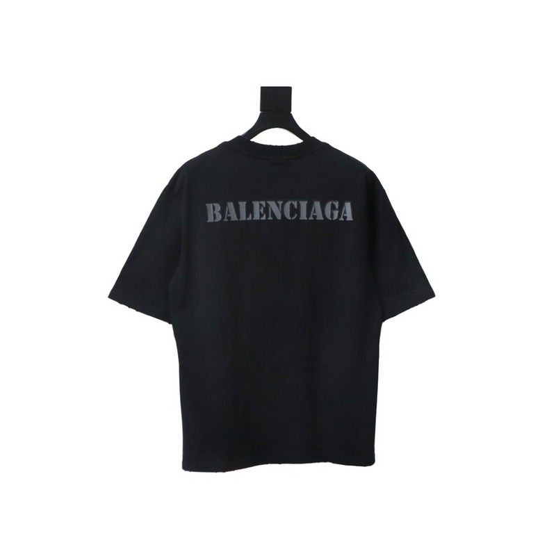 Balenciaga Blurred Inkjet Letters Short Sleeve T-shirt Black