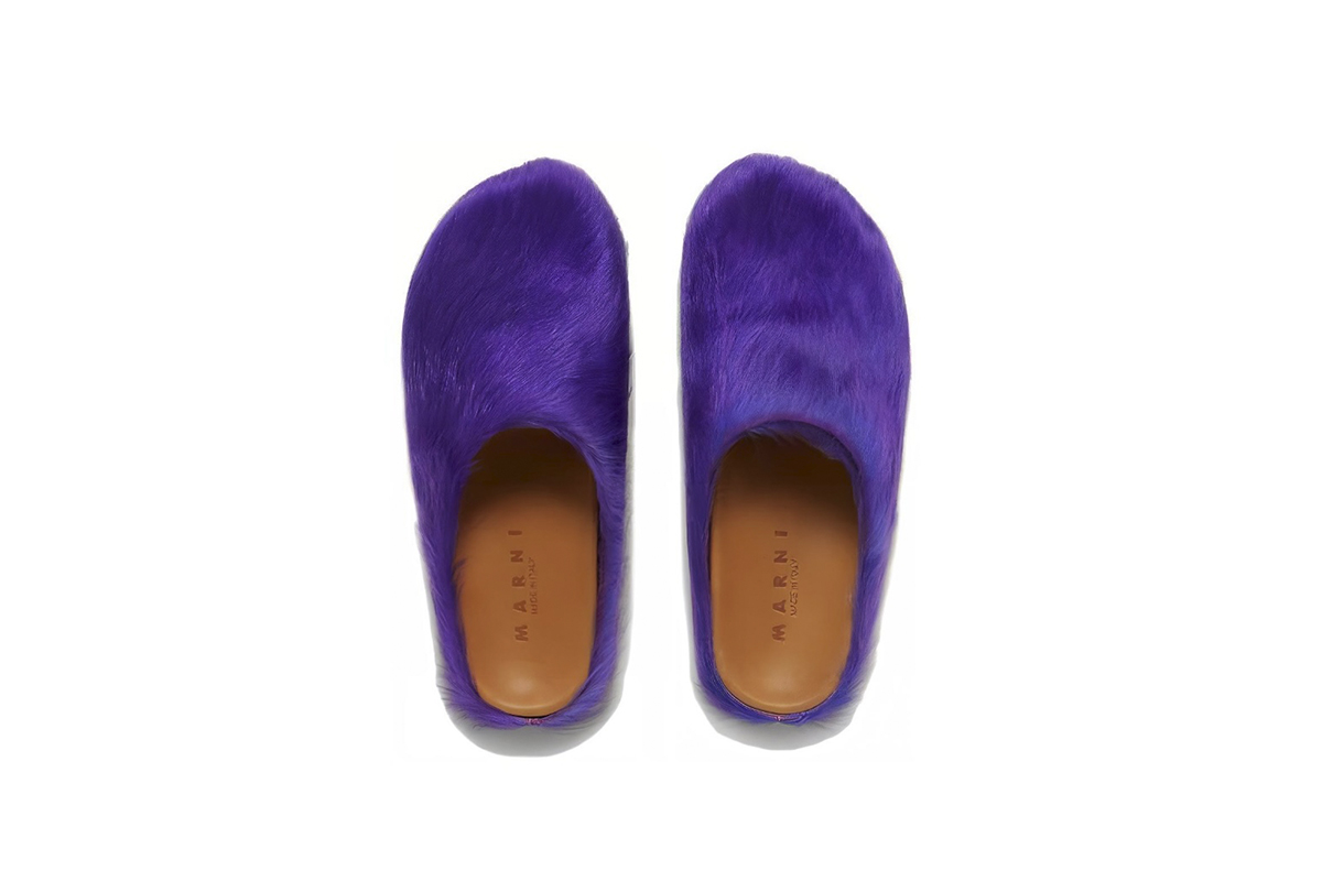 Marni Long hair Calfskin Fussbett Sabot Purple SBMR000600P623600C74