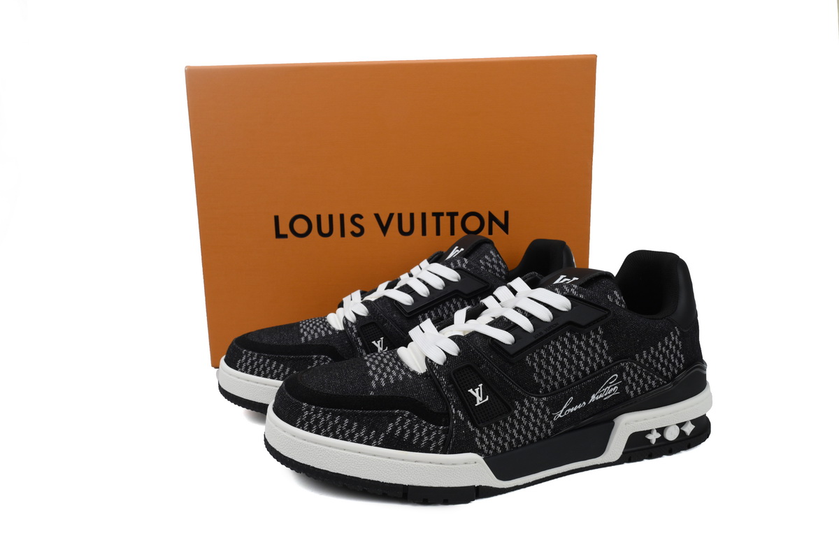 Louis Vuitton LV Trainer Black Damier 3D Denim 1AD6DX