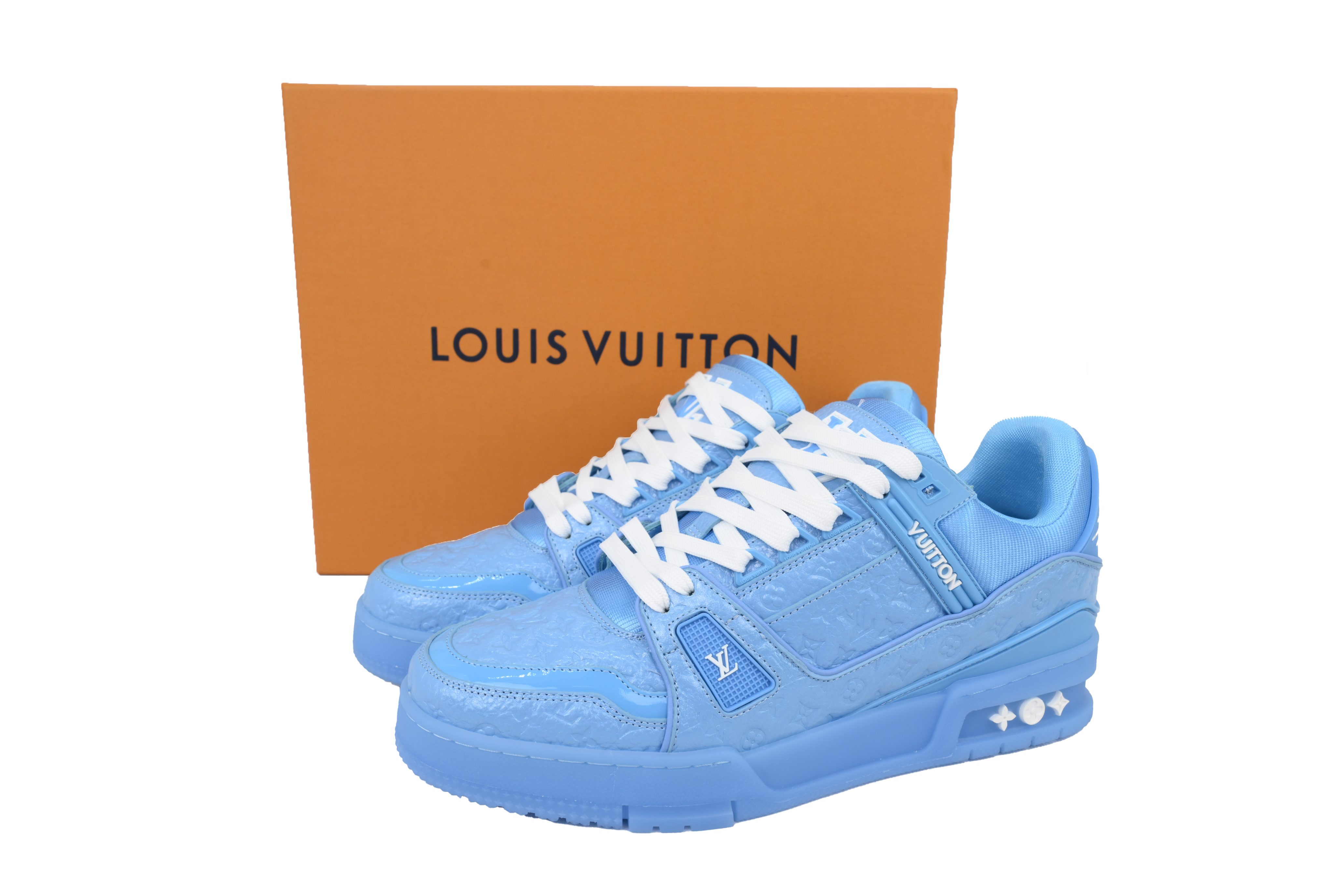 Louis Vuitton Blue Lychee Patent Leather