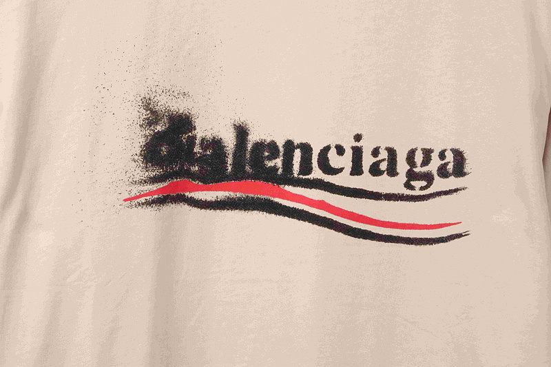 Balenciaga fuzzy cola print short-sleeve white