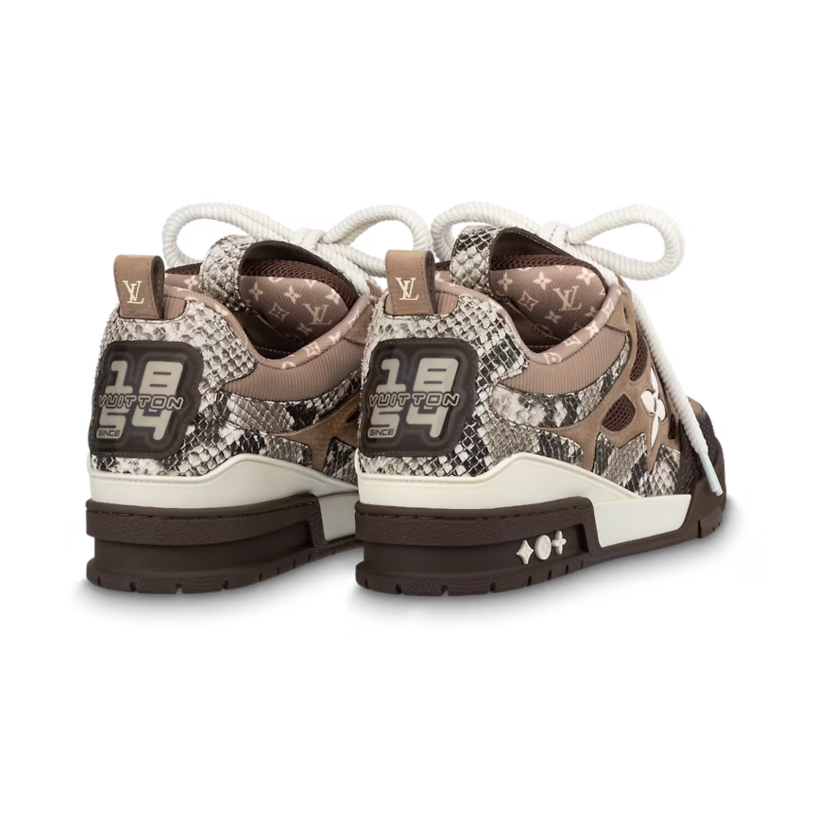 LOUIS VUITTON Skate Sneaker Brown Snakeskin