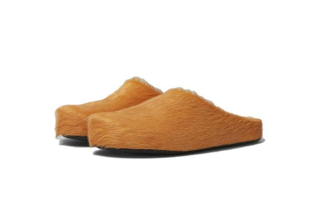 Marni Long hair Calfskin Fussbett Sabot Orange SBMR000600P412200R09