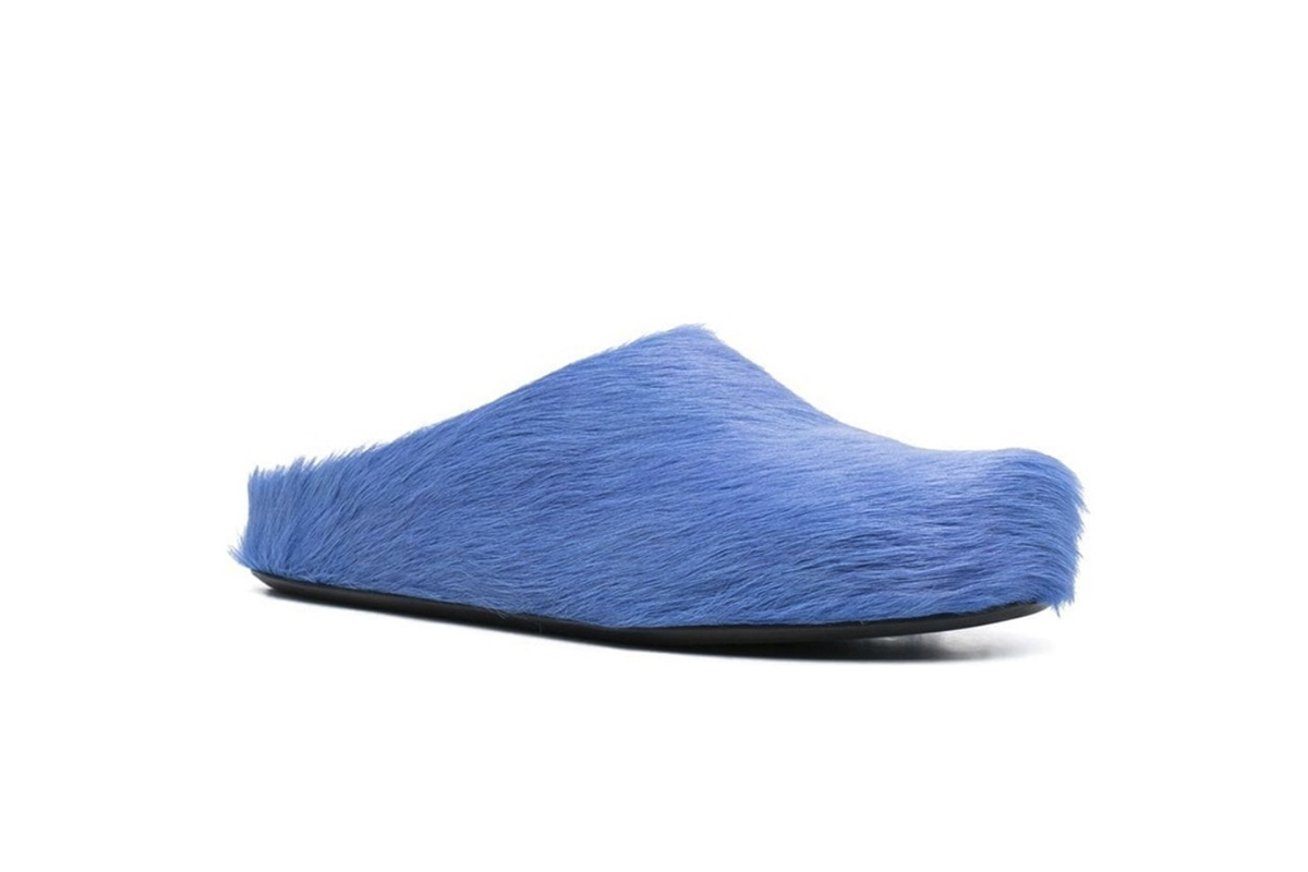 Marni Long hair Calfskin Fussbett Sabot Blue SBMR000600P412200B50