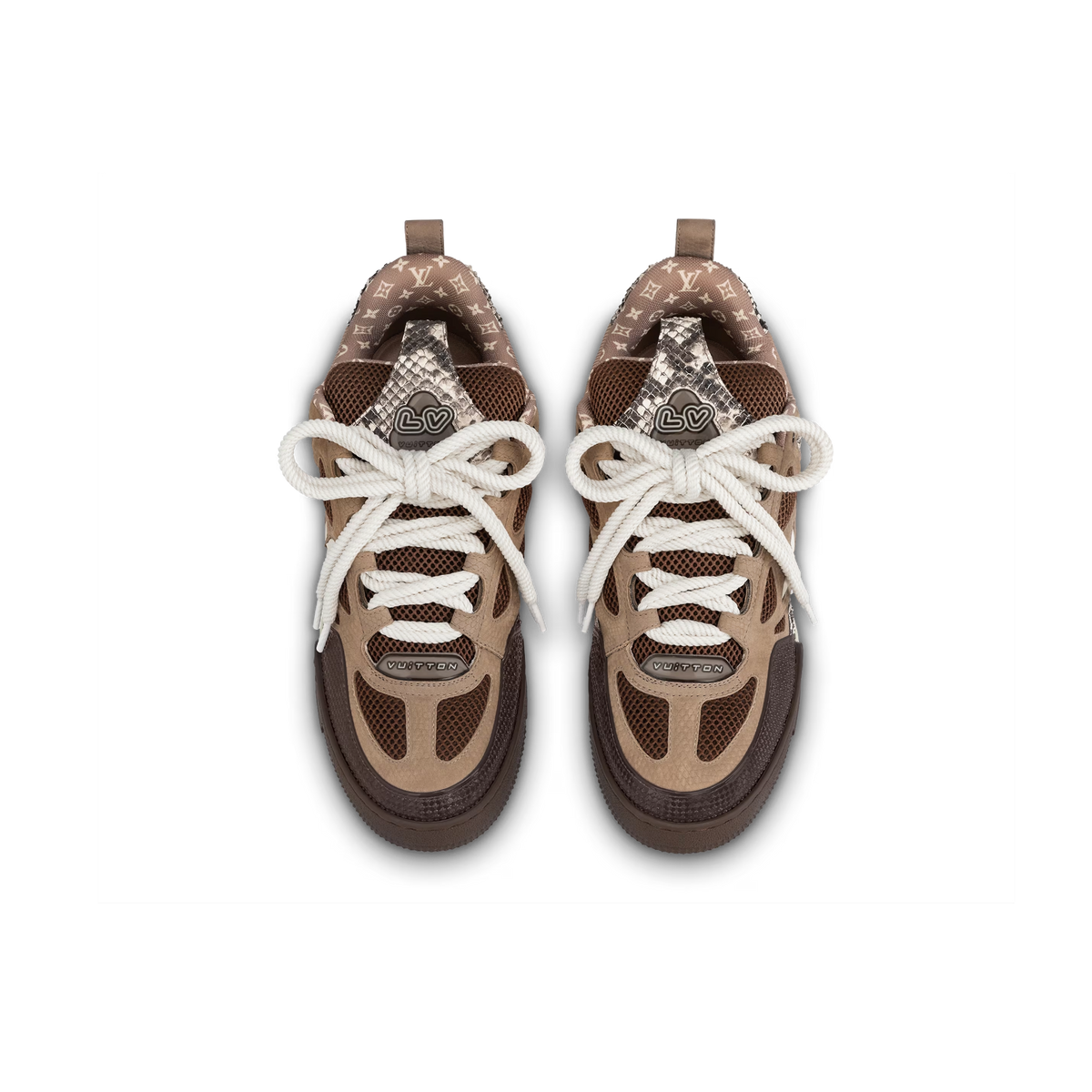 LOUIS VUITTON Skate Sneaker Brown Snakeskin