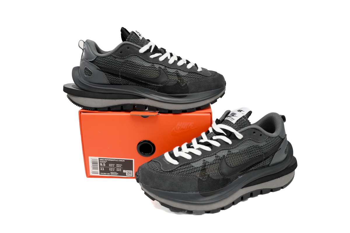 Sacai x Nike VaporWaffle Sesame Black And White Grid CV1363-105