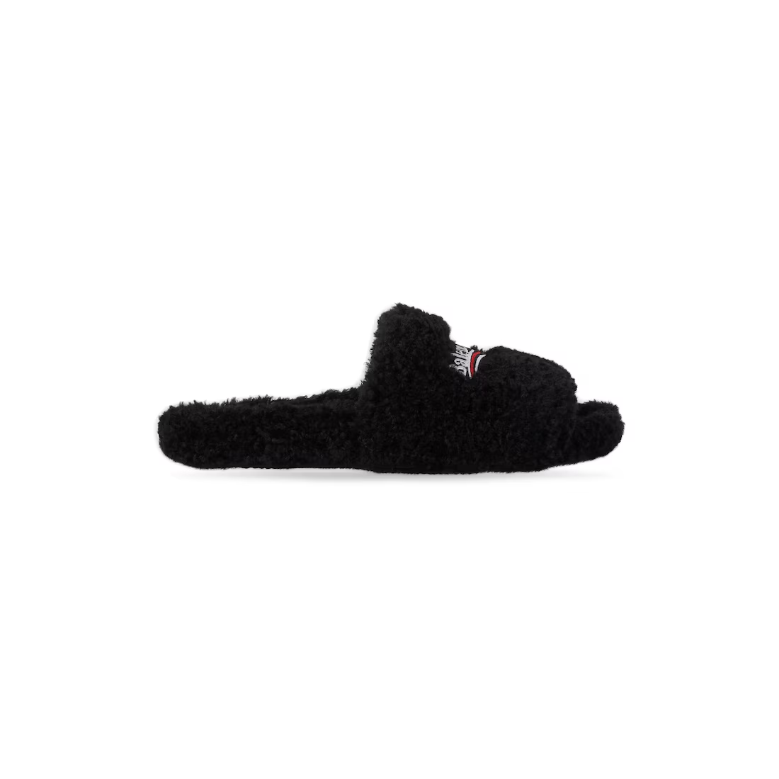 Balenciaga Furry Slides Black