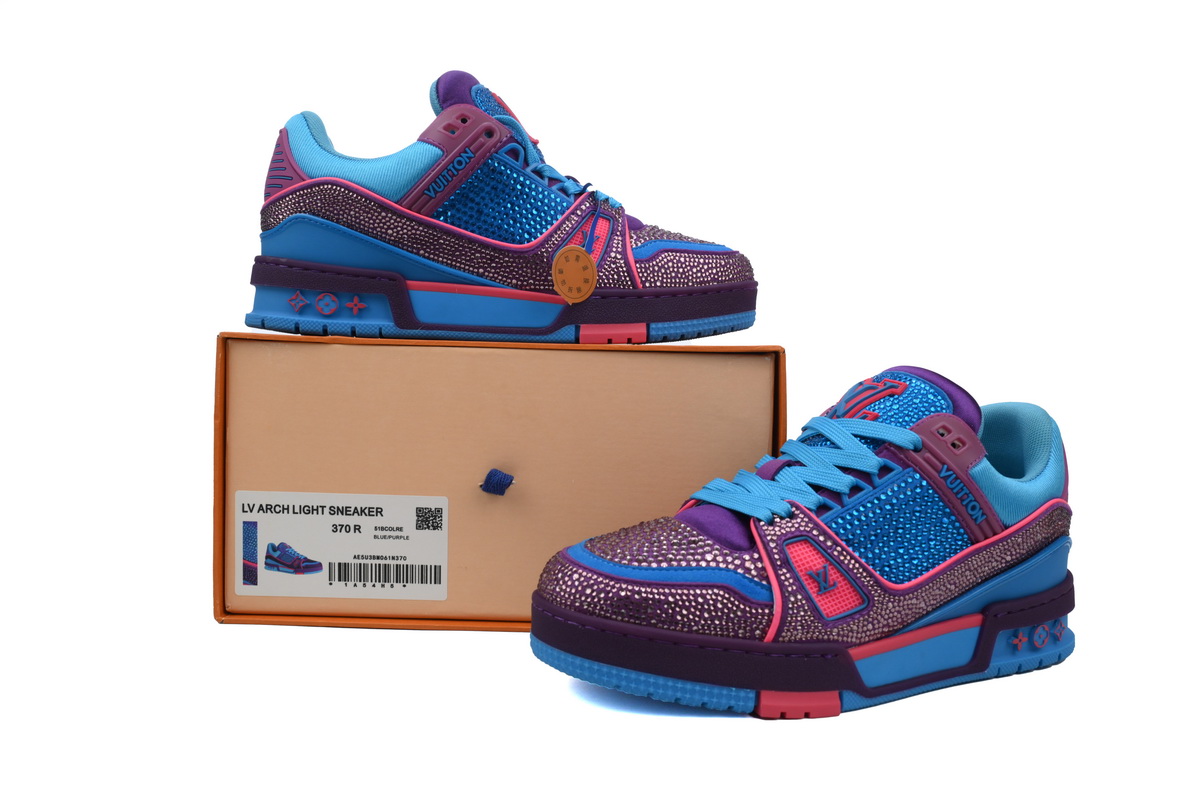 Louis Vuitton Blue LV Trainer Crystals