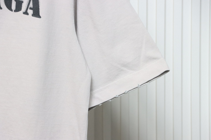 Balenciaga Blurred Inkjet Letters Short Sleeve T-shirt Light Gray