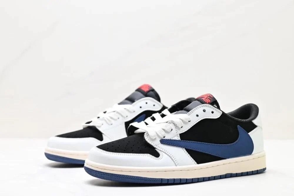 LJR Batch Travis Scott x Air Jordan 1 Low White black blue