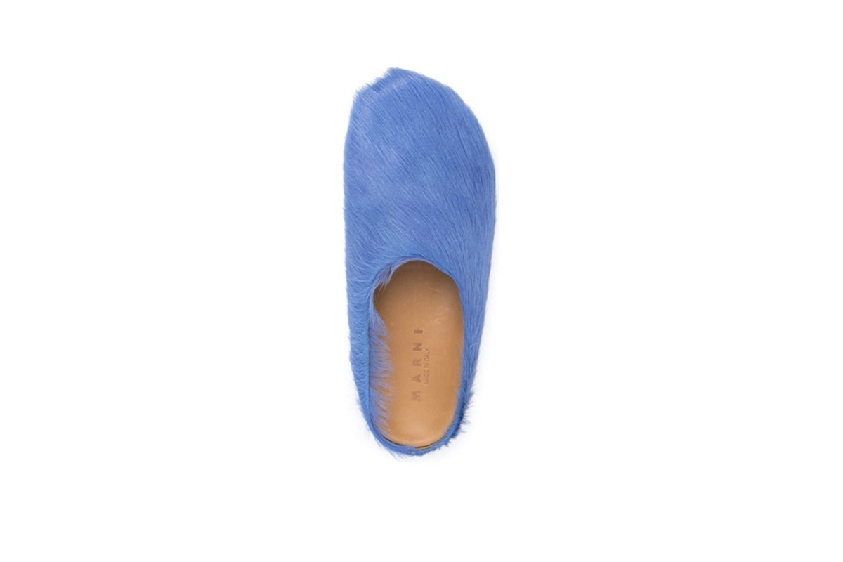 Marni Long hair Calfskin Fussbett Sabot Blue SBMR000600P412200B50