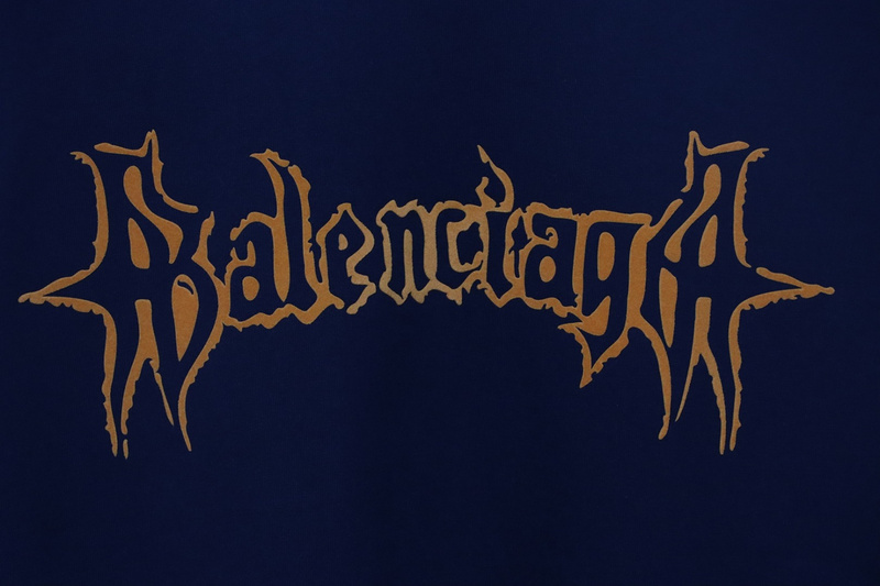 Balenciaga 25ss Sanskrit letters flocked print short sleeves