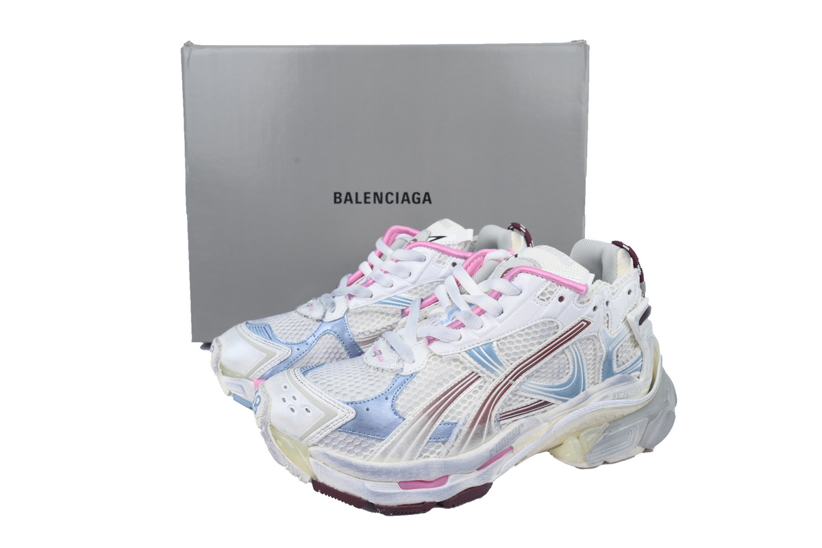 Balenciaga Runner Sneaker White Blue Pink 772767 WRUNG 3120