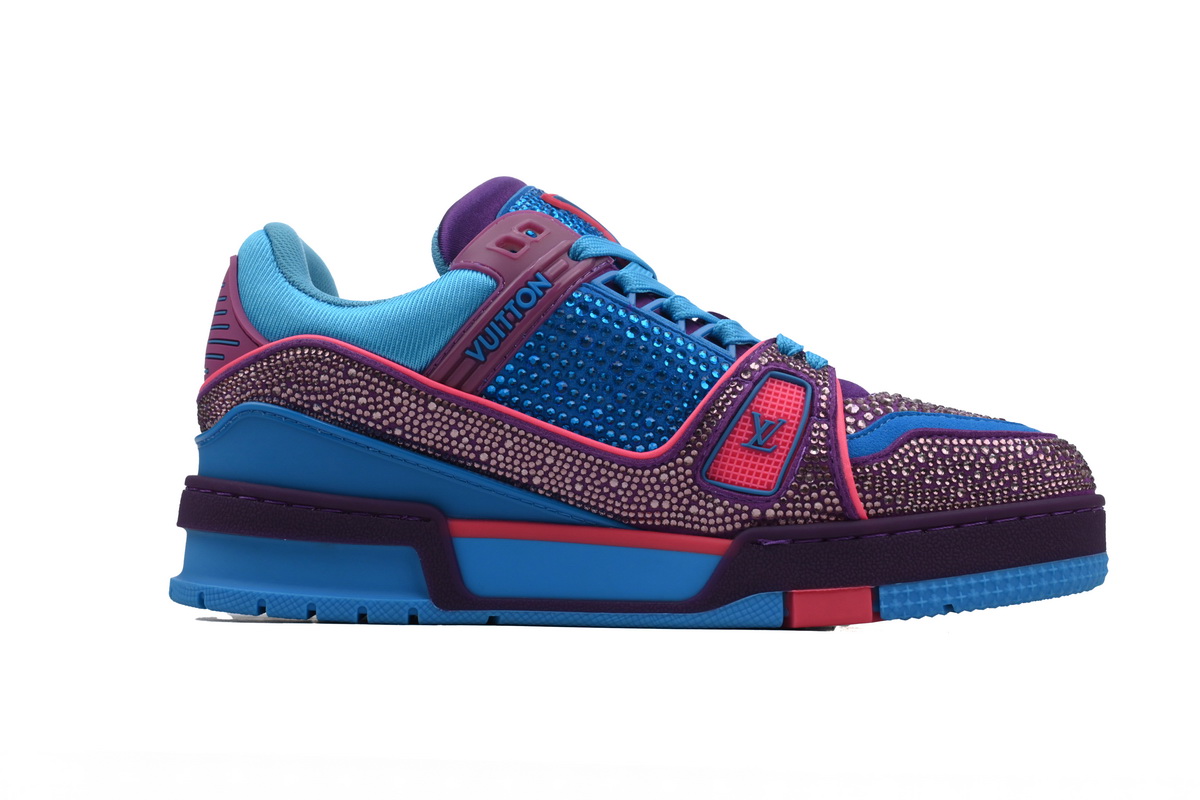 Louis Vuitton Blue LV Trainer Crystals