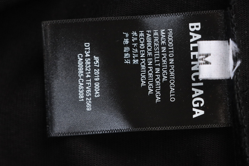Balenciaga Hot Diamond Earphone Short Sleeve Black