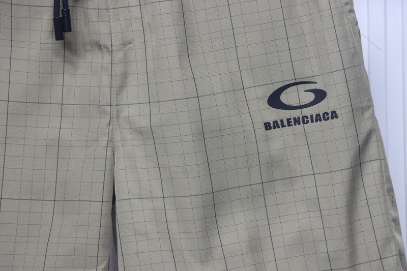 Balenciaga Plaid Letter Embroidered Shorts