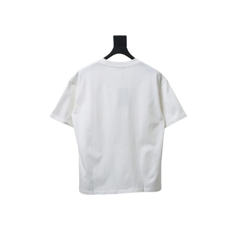 Balenciaga 25ss Sanskrit letters flocking print short sleeves white