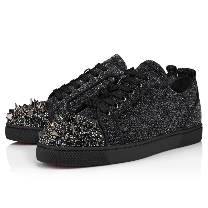 Christian Louboutin Louis Junior P Pik Pik Strass Sneakers Black