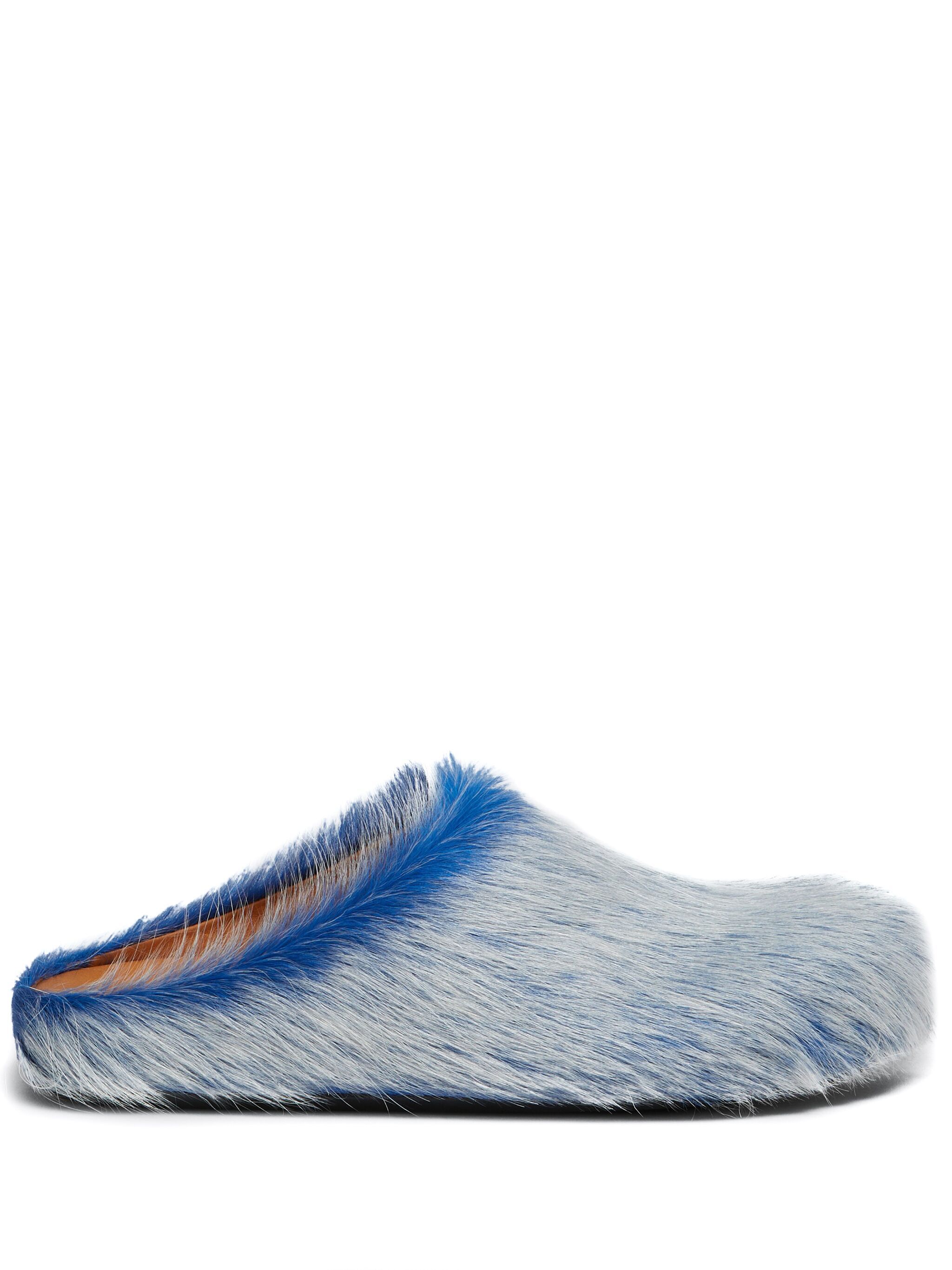 Marni Long hair Calfskin Fussbett Clogs Blue SBMR000600P8006