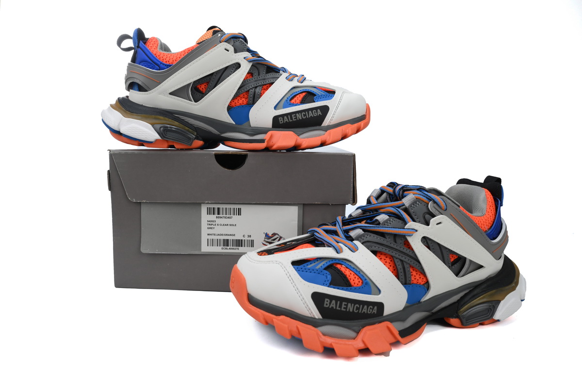 Balenciaga Track Sneaker White Blue Orange