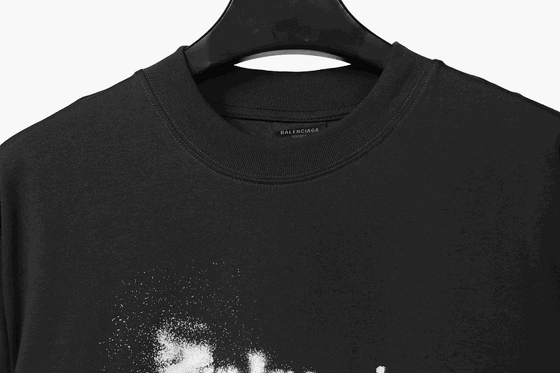 Balenciaga Blurred Coke Printed Short Sleeve Navy