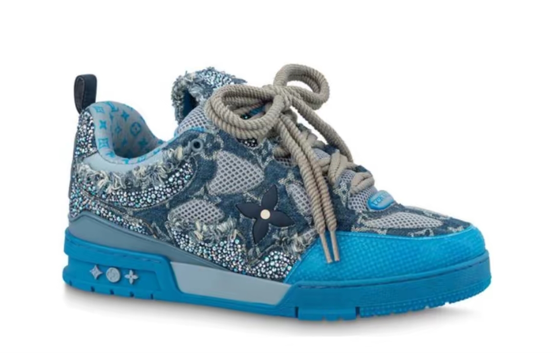 Louis Vuitton Skate Trainer Blue Swarovski Monogram