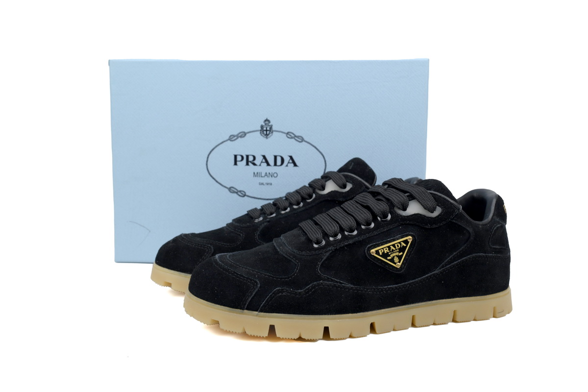 Prada Trail faded suede sneakers Black