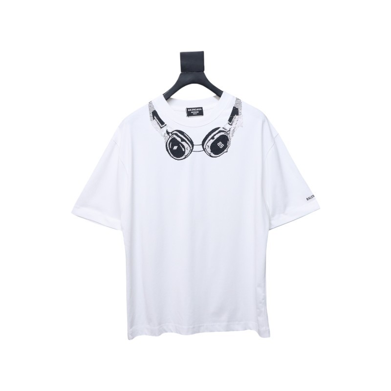 Balenciaga Hot Diamond Earphone Short Sleeve white
