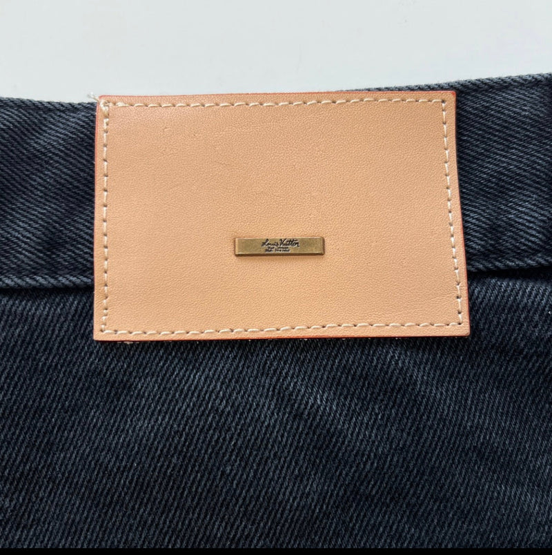 Louis Vuitton Monogram Detail Carpenter Denim Pants Black