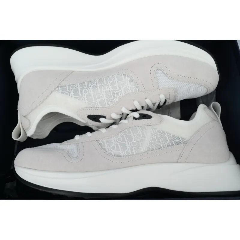 Dior B25 Runner White Oblique Suede 3SN259YTR-H069