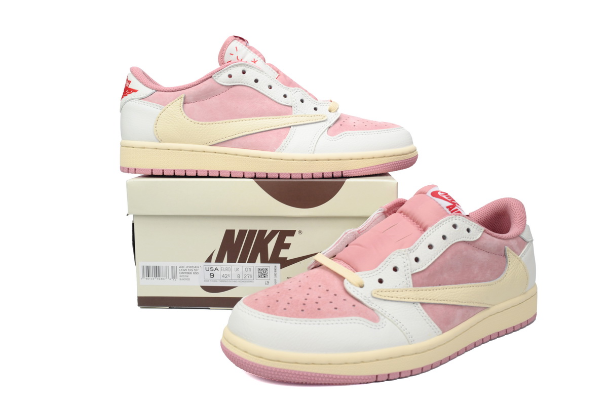 Air Jordan 1 Retro Low OG SP Travis Scott Sail Shy Pink DM7866-600