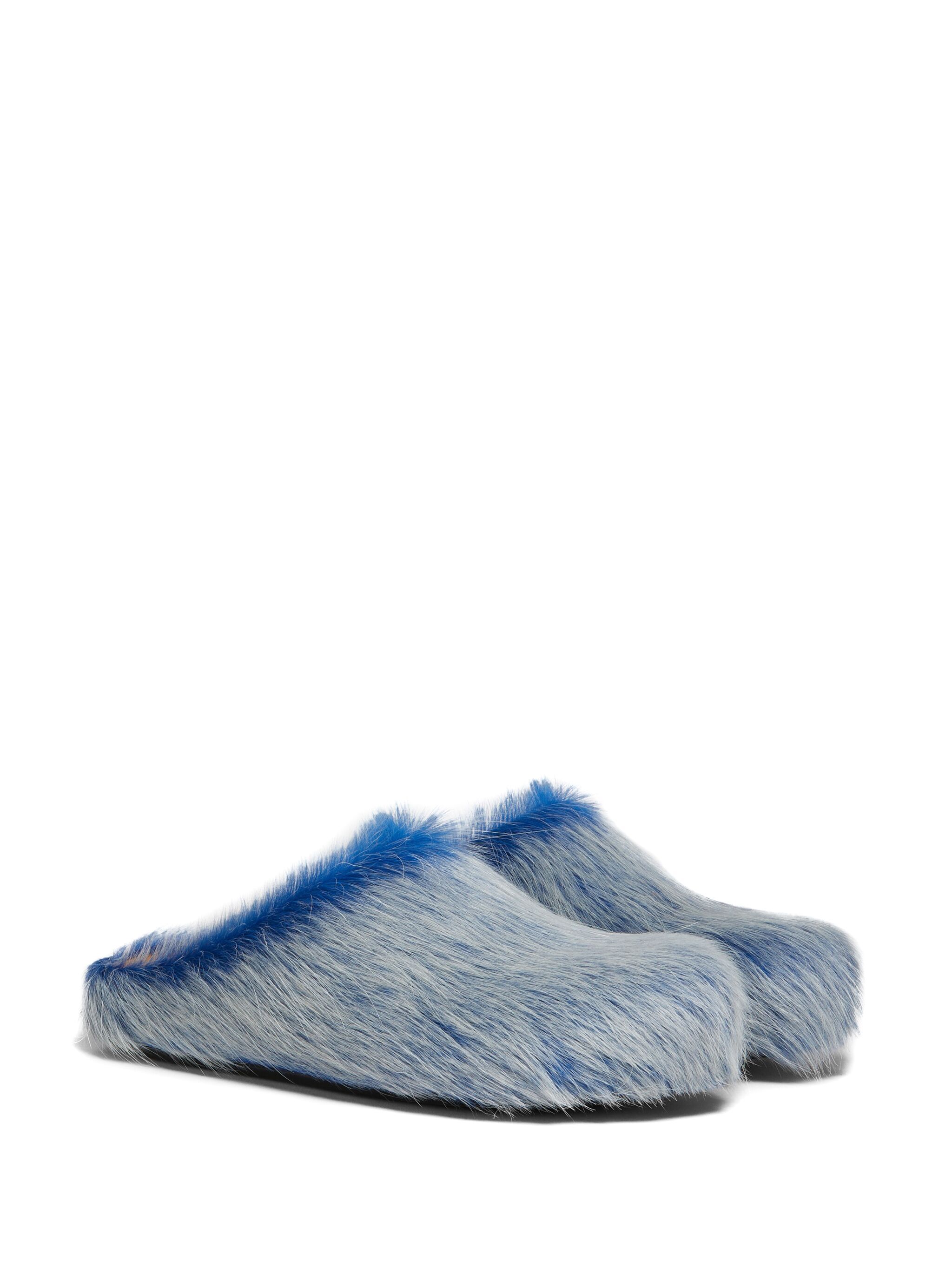 Marni Long hair Calfskin Fussbett Clogs Blue SBMR000600P8006