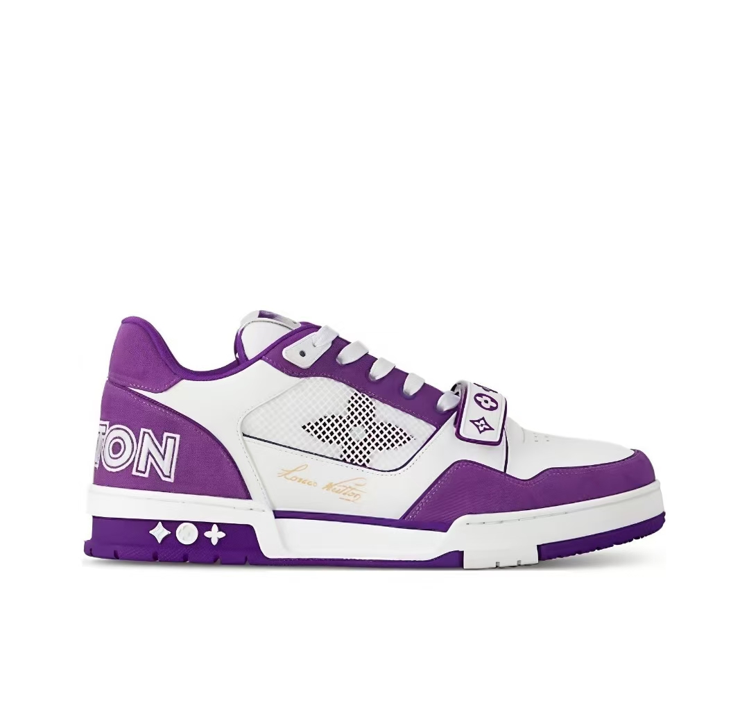 LOUIS VUITTON Trainer Monogram Strap White Purple