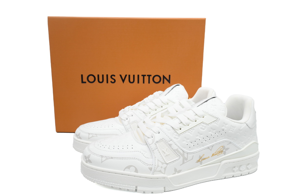 Louis Vuitton Trainer Sneaker All Alligator Leather White
