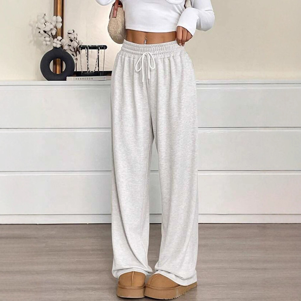 Autumn Winter Solid Color Women's Casual Pants Loose Slimming Wide-Leg Commuter Trousers