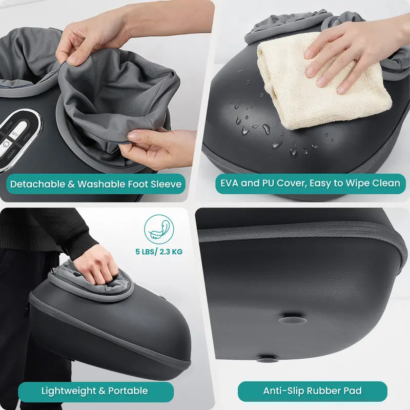 Nekteck Shiatsu Foot Massager Machine with Soothing Heat, Deep Kneading Therapy, Air Compression, Improve Blood Circulation and Foot Wellness Brown