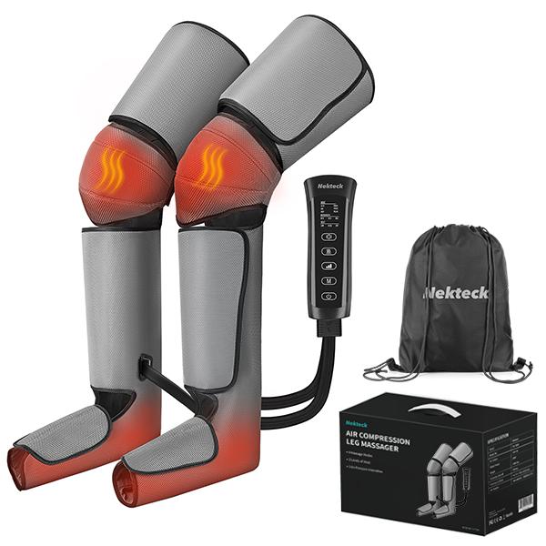 Nekteck Air Compression Leg Massager with 3 Massage Levels & Auto Shut Off Feature for Foot and Calf Comfort and Relaxation