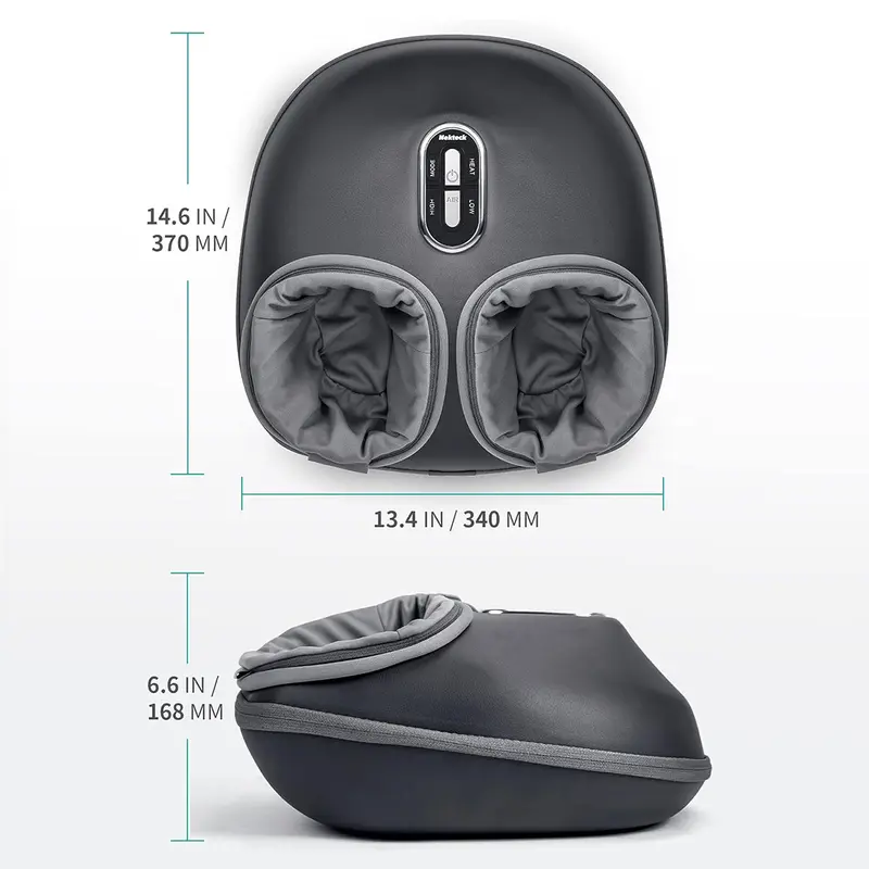 Nekteck Shiatsu Foot Massager Machine with Soothing Heat, Deep Kneading Therapy, Air Compression, Improve Blood Circulation and Foot Wellness Brown