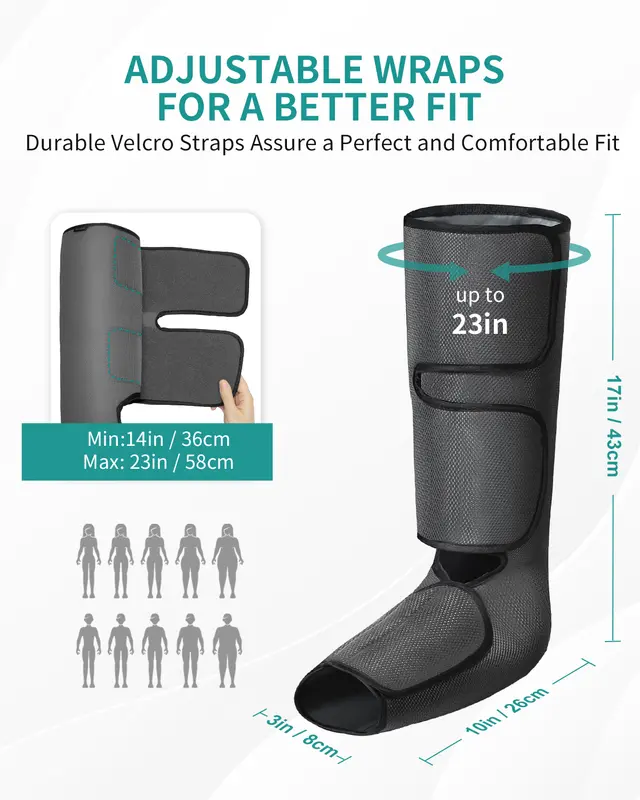 Nekteck Air Compression Leg Massager with 3 Massage Levels & Auto Shut Off Feature for Foot and Calf Comfort and Relaxation