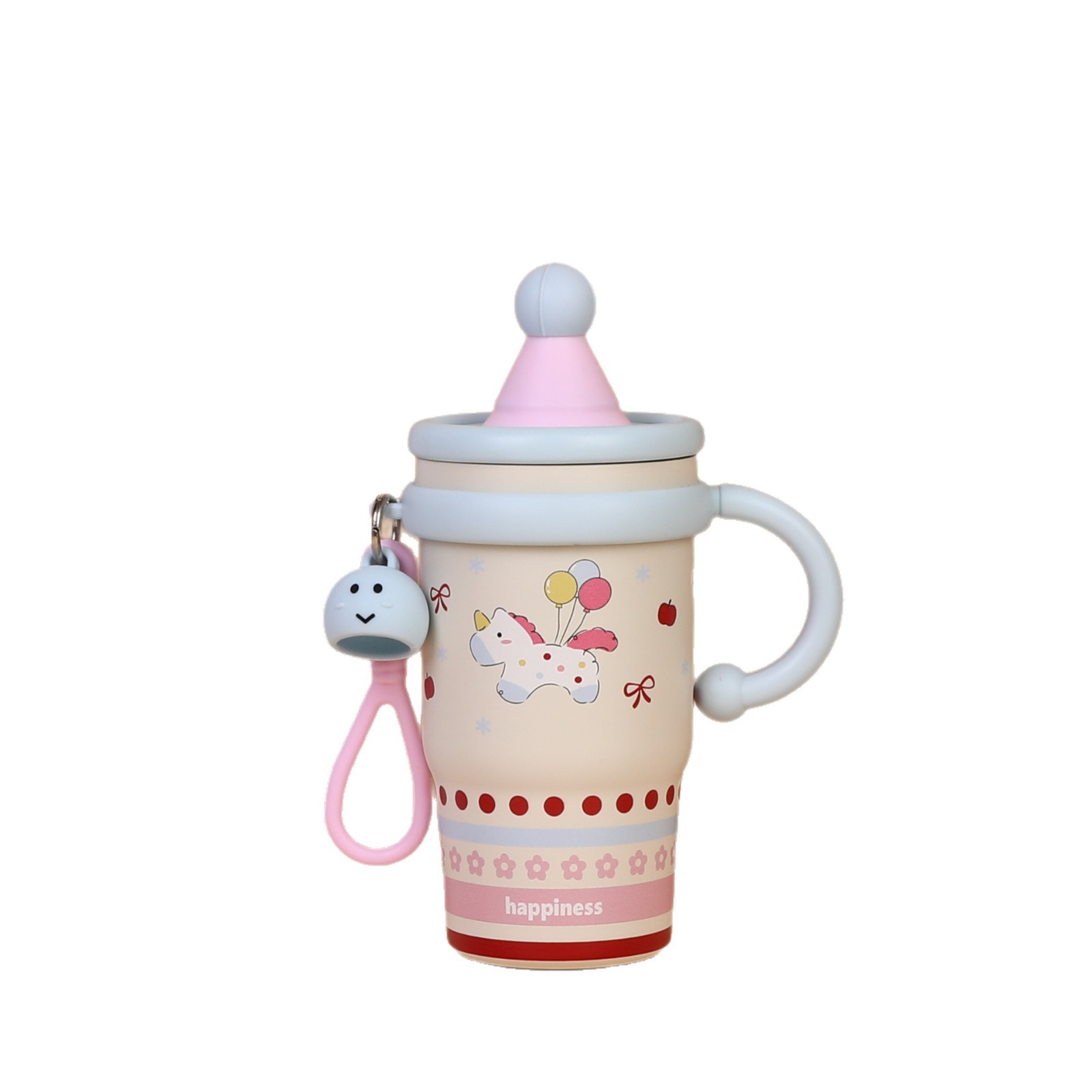 Unicorn Pattern Mug with Handle and Charm