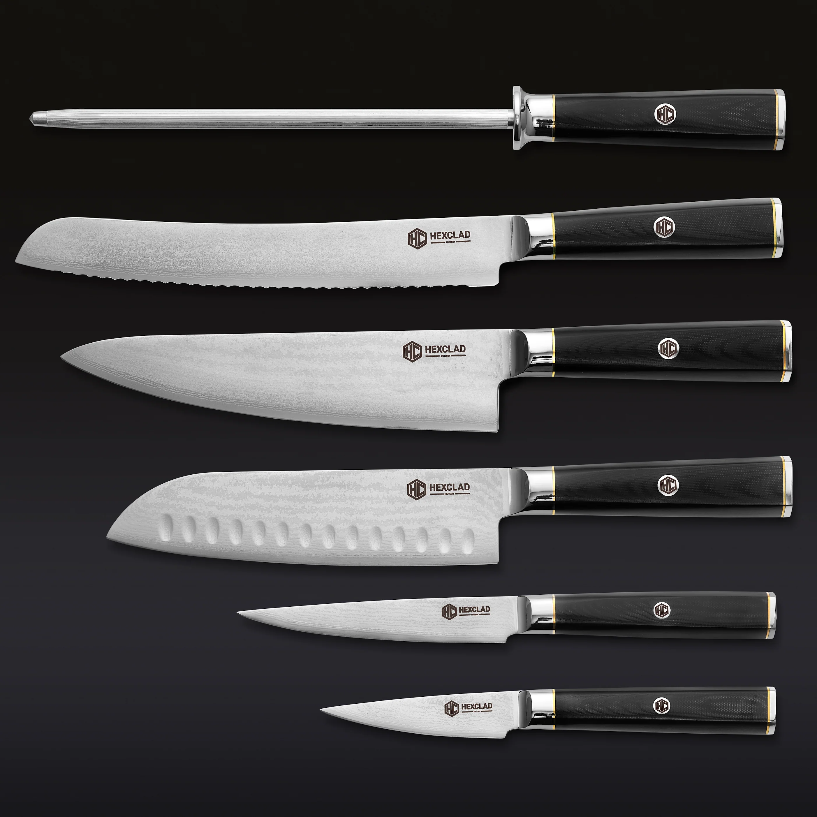Master Series Damascus Steel Knife Set, 6-pc