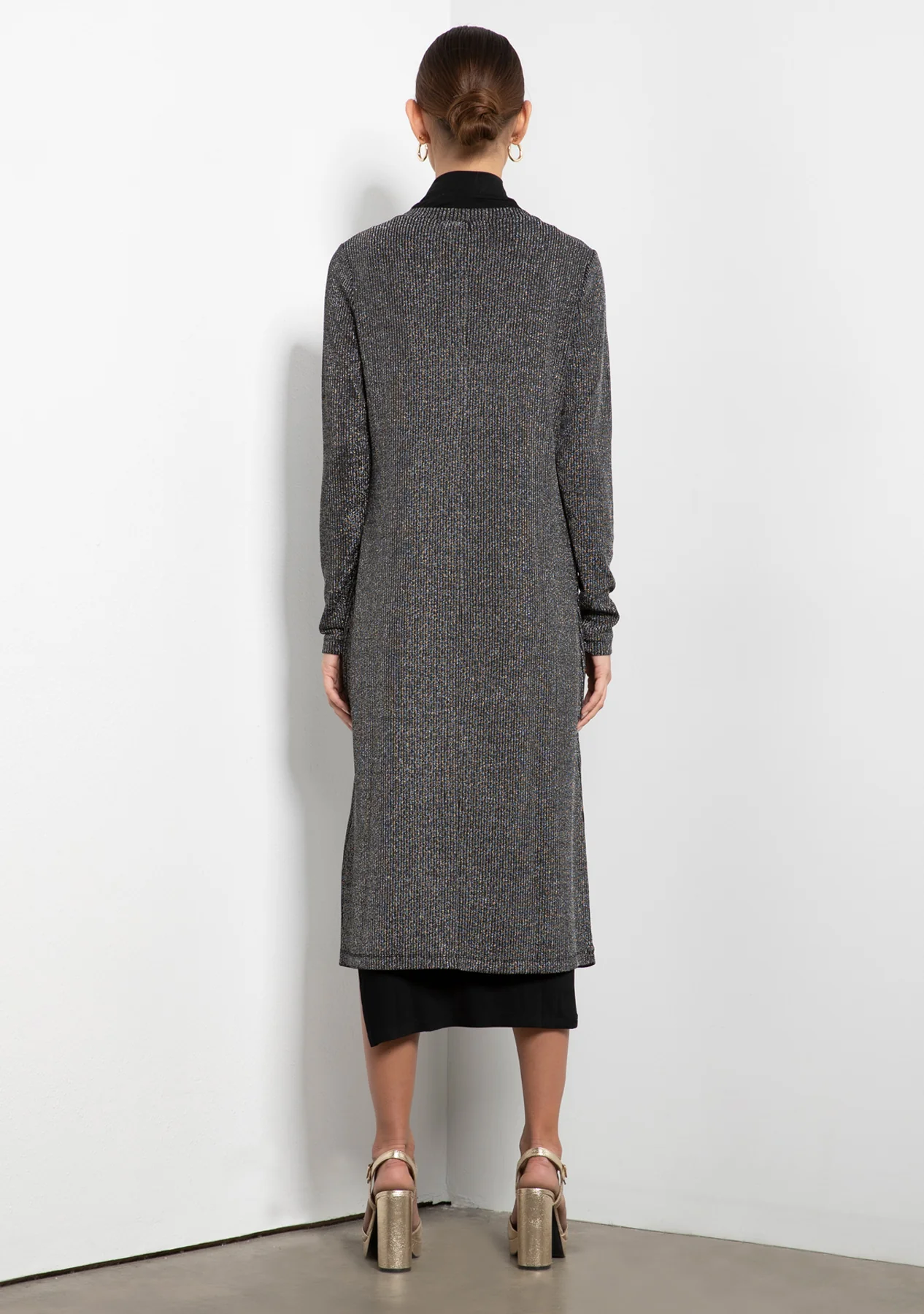 Jovana Metallic Rib Duster