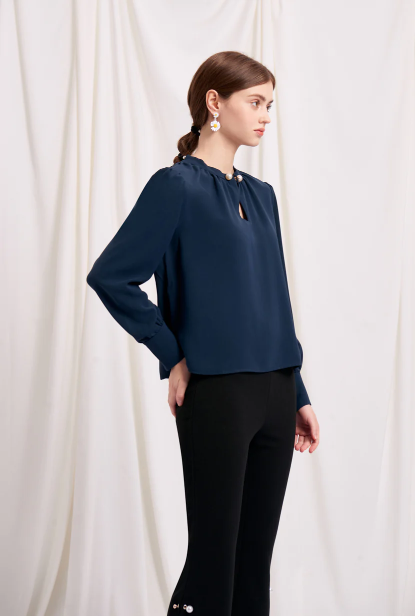 Buvette Pearl Blouse - Navy