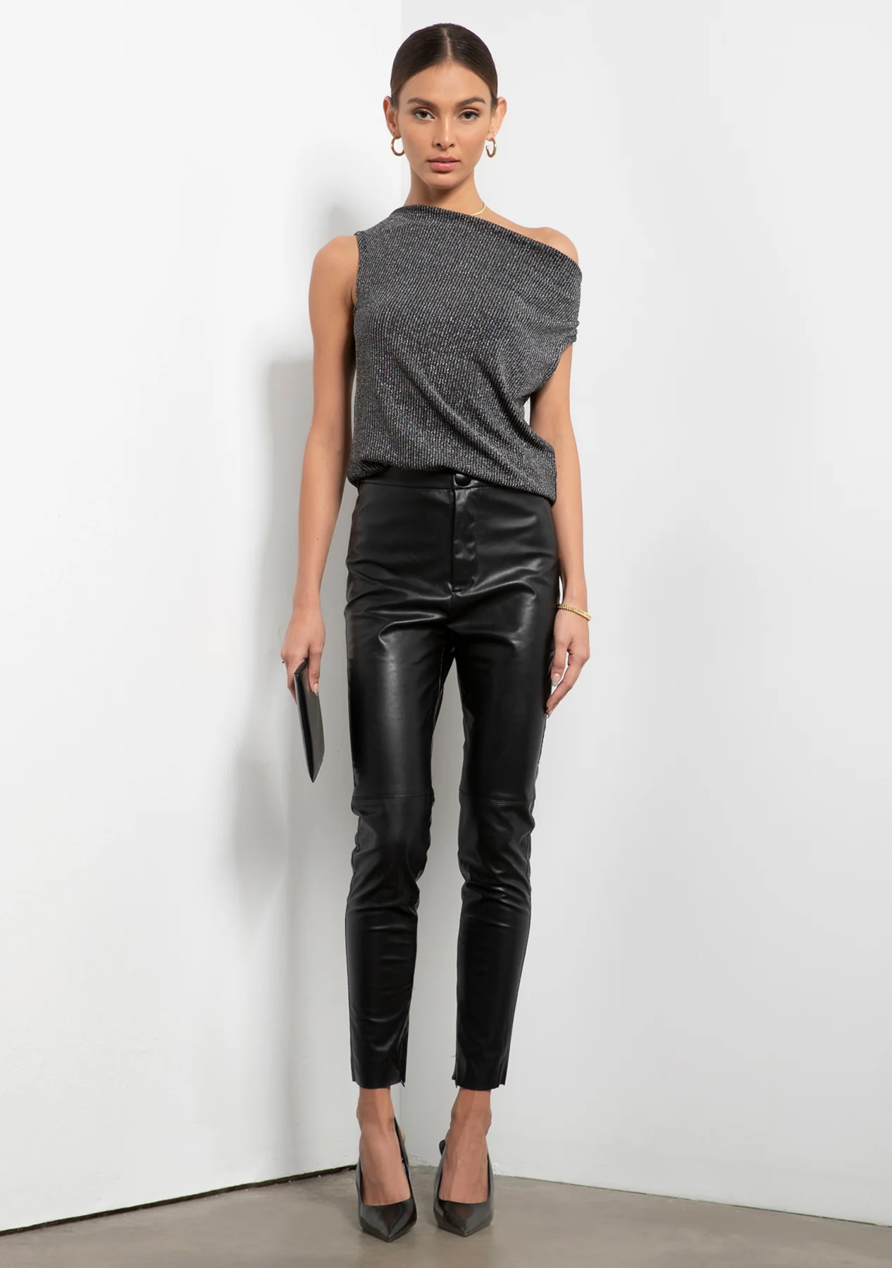 Gigi Metallic Rib Top