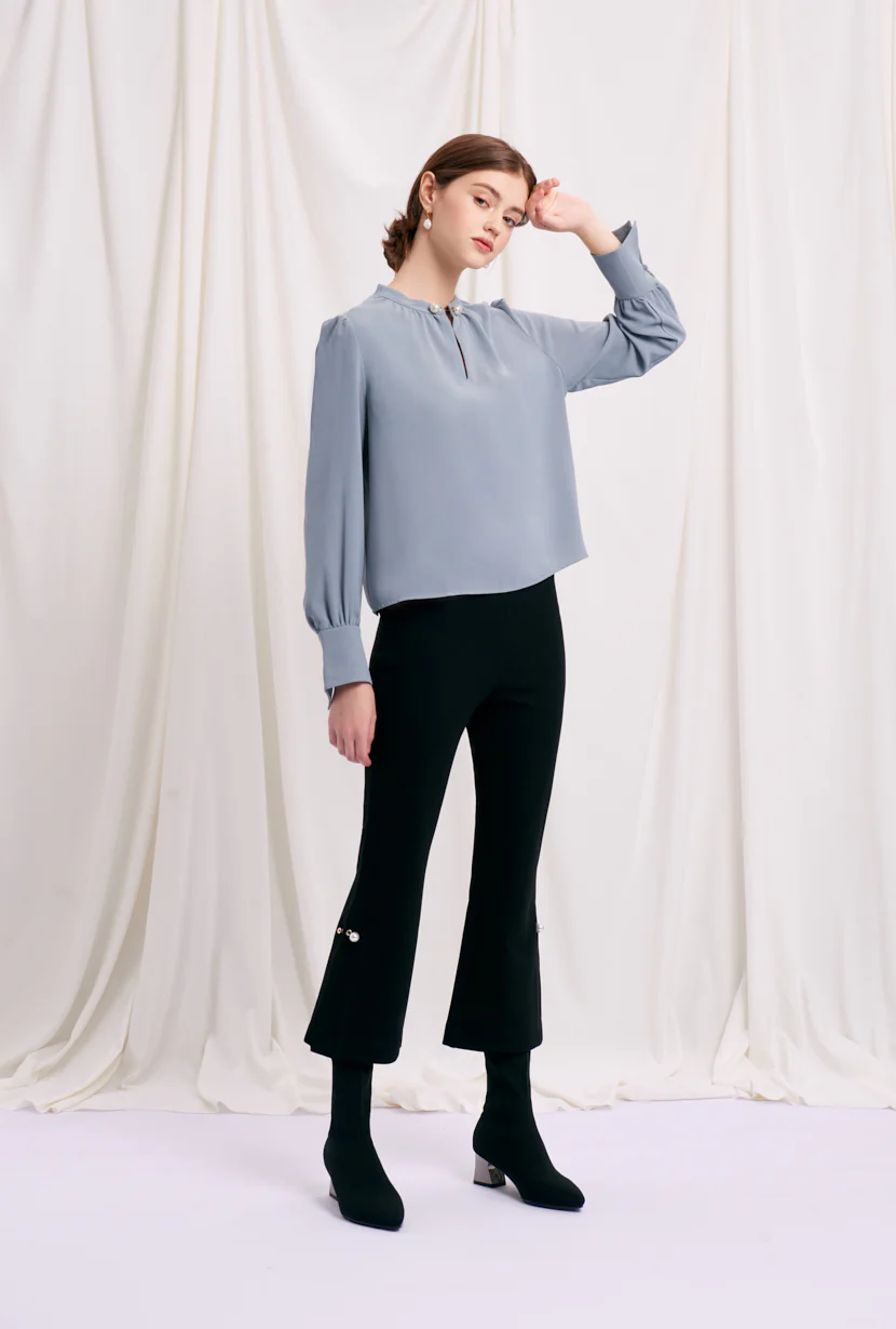 Buvette Pearl Blouse - Dusty Blue